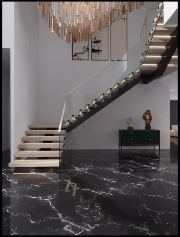 Custom floating stair installation